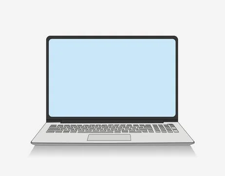 Laptop computer with blank screen 스톡 일러스트