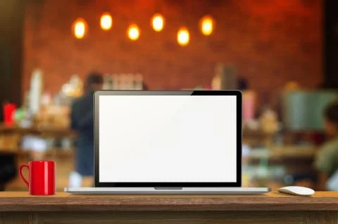 Laptop computer blank screen Stock Photos