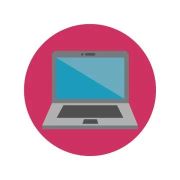 Laptop computer block and flat style icon Illustrazione stock