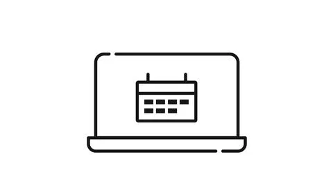 Laptop computer calendar icon Stockillustratie