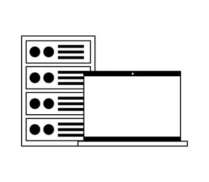 Laptop computer case devices technology Stock-Illustration