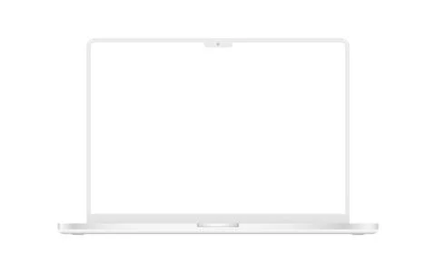 Laptop computer clay mockup isolated on white background Illustrazione stock