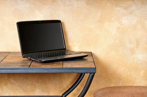 Laptop Computer With A Clipping Path Around Screen Stock Photos