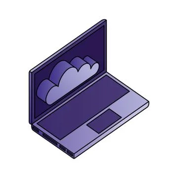 Laptop computer cloud storage network data 스톡 일러스트