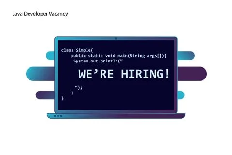 Laptop with computer code and printed words Stock Illustration