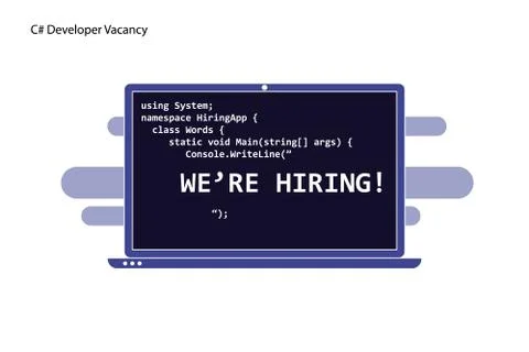 Laptop with computer code and printed words Stock Illustration