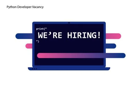 Laptop with computer code and printed words Stock Illustration