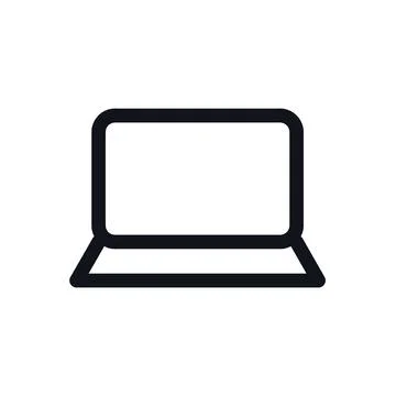 Laptop Computer Color Line Icon Editable Stroke Vector Symbol Stock-Illustration