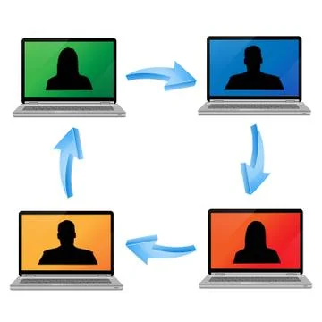 Laptop Computer Communications Stock Illustration