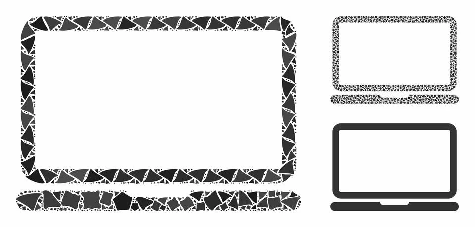 Laptop computer Composition Icon of Abrupt Items Stockillustratie