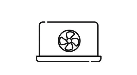 Laptop computer cooling fan icon Stockillustratie