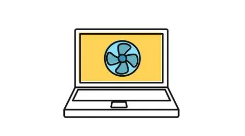 Laptop computer cooling fan icon Stock Illustration