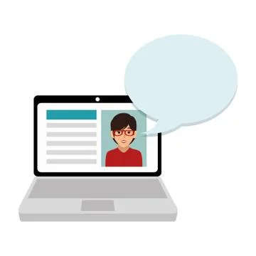 Laptop computer with curriculum vitae document icon Illustrazione stock