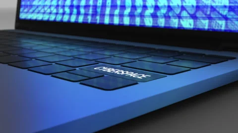 Laptop computer Cyberspace concept Stock Footage 252043864