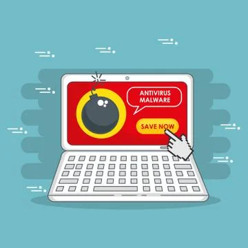 Laptop computer with data center icons 库存插图