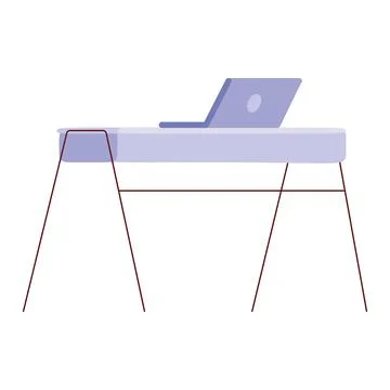 Laptop computer in desk イラスト素材