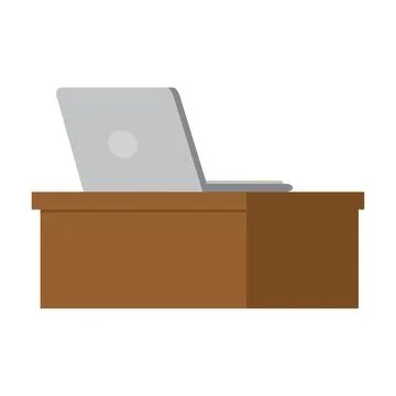Laptop Computer on Desk Illustration Stockillustratie