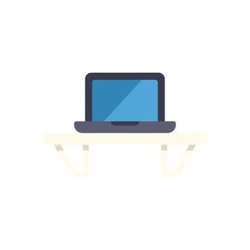 Laptop computer on a desk showing technology and work Illustrazione stock