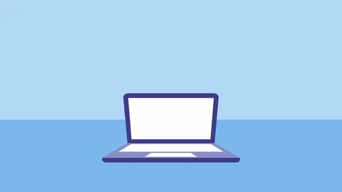 Laptop computer device with coin Stock Footage 113079634