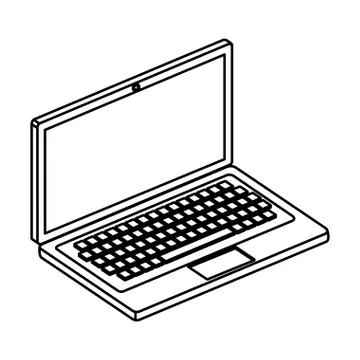 Laptop computer device isolated icon 스톡 일러스트