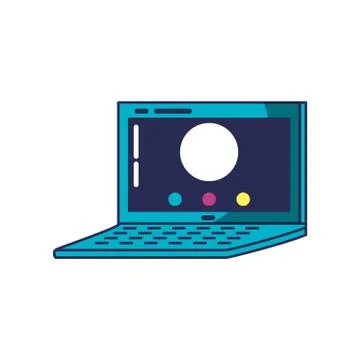 Laptop computer device isolated icon Stock Illustration