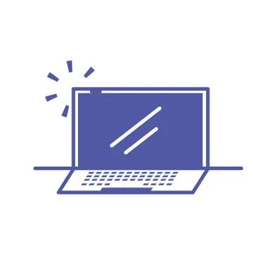 Laptop computer device isolated icon Stock Illustration