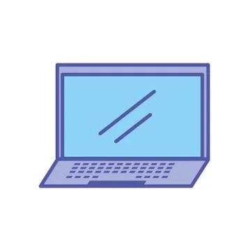 Laptop computer device isolated icon Illustrazione stock