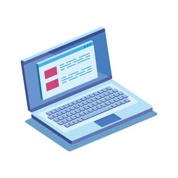 Laptop computer device isolated icon Illustrazione stock