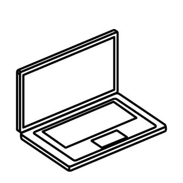 Laptop computer device isolated icon Stock Illustration