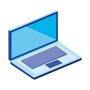 Laptop computer device isolated icon Stock Illustration