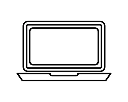 Laptop computer device isolated icon Illustrazione stock