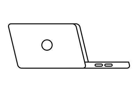 Laptop computer device isolated icon Stock Illustration