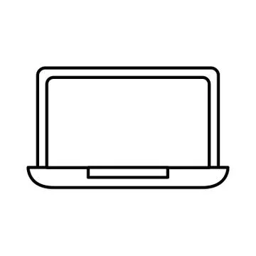 Laptop computer device isolated image Illustrazione stock