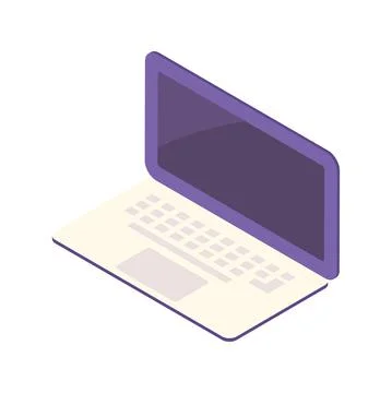 Laptop computer device isometric icon Stock Illustration