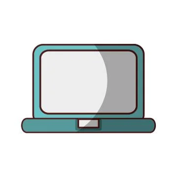Laptop computer device technology icon isolated design shadow Illustrazione stock