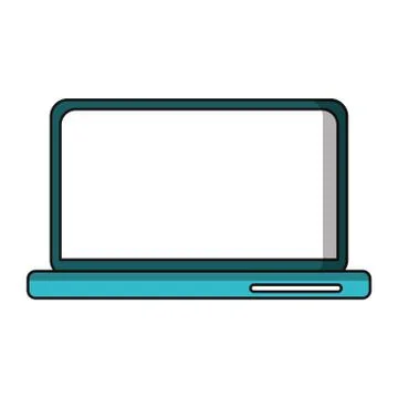Laptop computer device technology symbol Stock Illustration