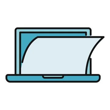 Laptop computer displaying document icon with data concept Ilustración de archivo