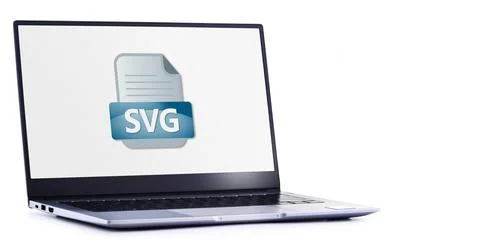 Laptop computer displaying the icon of SVG file Stockfoto's