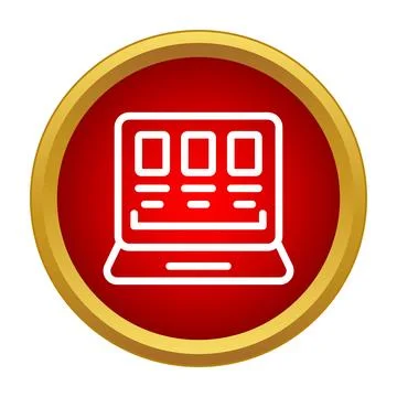 Laptop computer displaying web design interface icon 스톡 일러스트