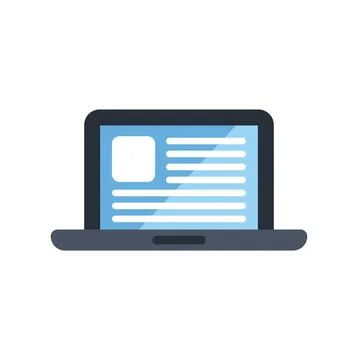 Laptop computer displaying web page content icon Illustrazione stock