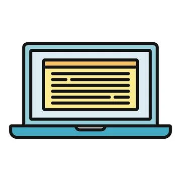 Laptop computer displaying web page content illustration Stock Illustration