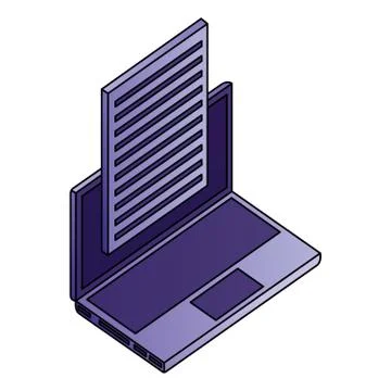 Laptop computer document information network data 스톡 일러스트