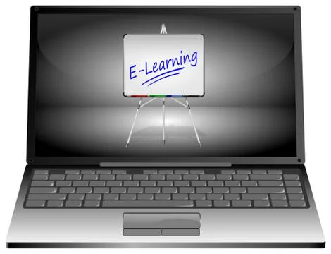 Laptop Computer with E-Learning - 3D illustration イラスト素材