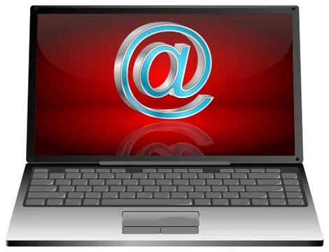 Laptop computer with Email symbol Stock Illustration