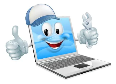 Laptop computer engineer Stock Illustration