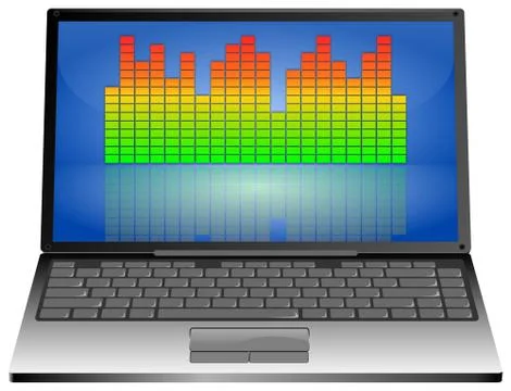 Laptop computer with Equalizer Stock Illustration
