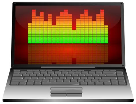 Laptop computer with Equalizer Stock Illustration