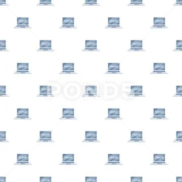 Laptop computer error pattern showing system glitch failure イラスト素材