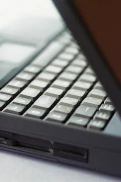 Laptop computer, extreme close-up Stock Photos