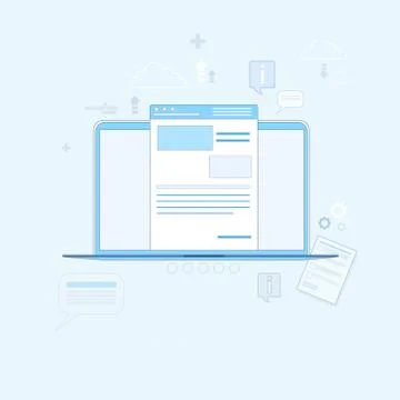 Laptop Computer Finance Web Page Digital Application Stock Illustration